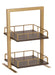 Cal-Mil 3494-2-112 2 Tier Display Stand - 12" x 12" x 21"H, Metal, Gold-cityfoodequipment.com