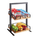 Cal-Mil 3494-2-99 2 Tier Display Stand w/ Adjustable Wood Shelves - 12"W x 12"D x 21"H, Metal, Black-cityfoodequipment.com