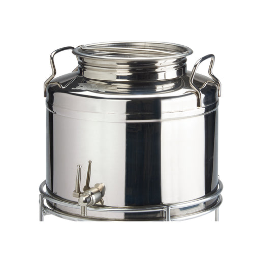 Cal-Mil 3497-3BEV 3 Gallon Round Stainless Steel Beverage Dispenser - Silver-cityfoodequipment.com
