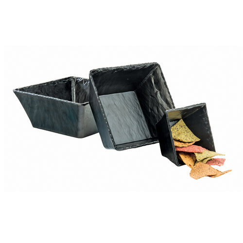 Cal-Mil 3498-10-65M 9 1/2" Square Melamine Bowl, Slate-cityfoodequipment.com