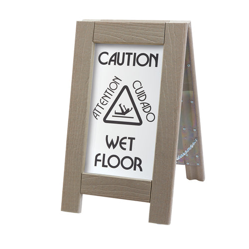 Cal-Mil 3504 Double-Sided Outdoor Wet Floor Sign - 12"W x 22"H, Composite-cityfoodequipment.com