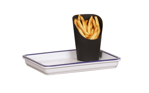 Cal-Mil 3505-15 9" x 6 1/2" Rectangular Serving Tray - Melamine, White-cityfoodequipment.com