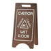 Cal-Mil 3506 Folding Wet Floor Sign - 11 3/4"L x 17"W x 23"H, Plastic, Brown-cityfoodequipment.com