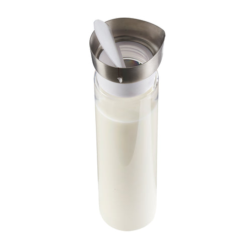 Cal-Mil 3551-55CL 1 1/2 liter Carafe w/ Hinged Stainless Steel Lid - Plastic, Clear-cityfoodequipment.com