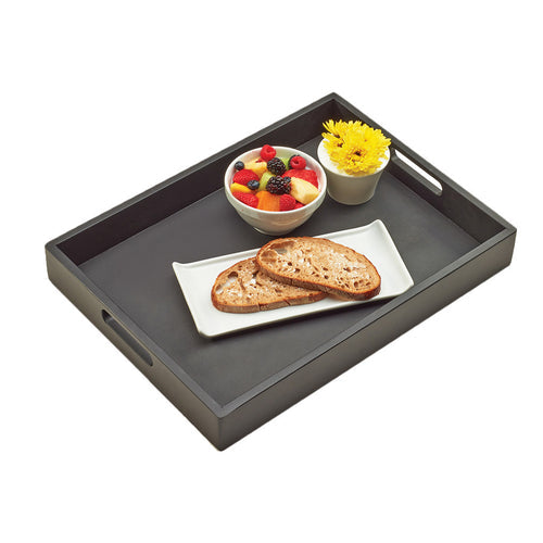 Cal-Mil 3559-1-96 Rectangular Room Service Tray - 19" x 14", Midnight Bamboo-cityfoodequipment.com