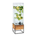 Cal-Mil 3561-3-99 3 gal Beverage Dispenser w/ Ice Tube - Plastic Container, Wood/Black Base-cityfoodequipment.com