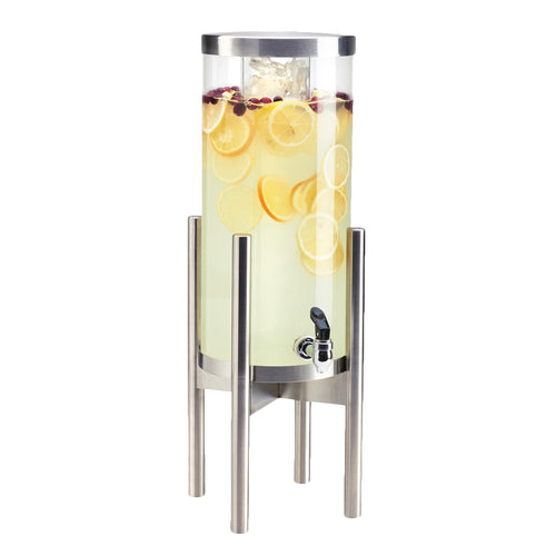 Cal-Mil 3565-3-55 3 gal Beverage Dispenser w/ Ice Tube - Plastic Container, Stainless Base-cityfoodequipment.com