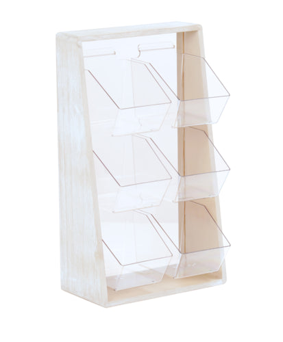 Cal-Mil 3569-6-113 Condiment Organizer w/ (6) Bins - White-Washed-cityfoodequipment.com