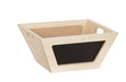 Cal-Mil 3593-12-71 12" Square Display Merchandiser w/ Chalkboard Sign, Maple Wood-cityfoodequipment.com