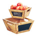 Cal-Mil 3593-12-99 12" Square Bowl w/ Chalkboard Sign, Wood-cityfoodequipment.com