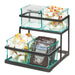 Cal-Mil 3604-13 Rectangular 4 Compartment Condiment Jar Display - Clear/Black-cityfoodequipment.com
