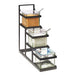 Cal-Mil 3605-13 Rectangular 3 Compartment Condiment Jar Display - Clear/Black-cityfoodequipment.com