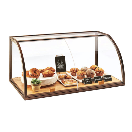 Cal-Mil 3611-S 3 Tier Pastry Display Case w/ Sliding Doors - Antique Metal Frame, Acrylic-cityfoodequipment.com
