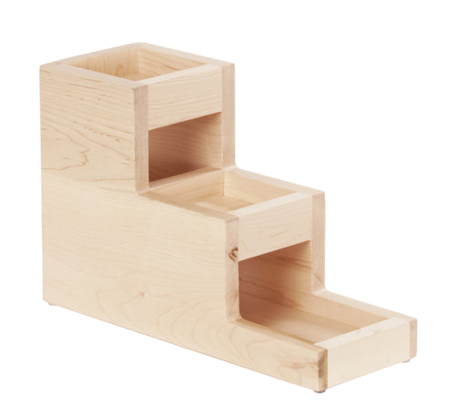 Cal-Mil 3612-71 Rectangular 3 Compartment Condiment Jar Display - Clear/Blonde-cityfoodequipment.com