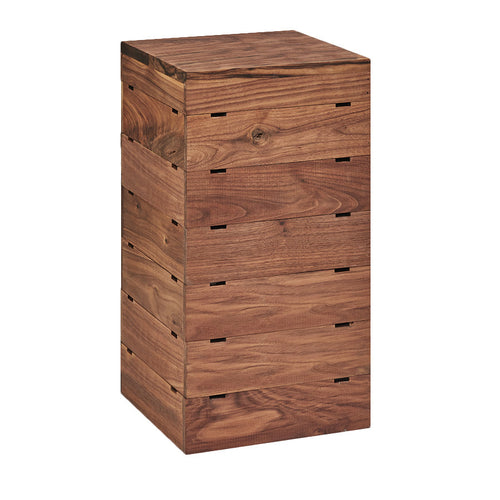 Cal-Mil 3627-78 9" Square Buffet Riser - 18"H, Walnut-cityfoodequipment.com