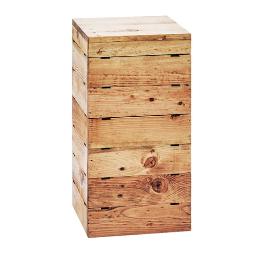 Cal-Mil 3627-99 9" Square Display Riser Crate - 18"H, Reclaimed Wood-cityfoodequipment.com