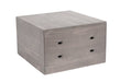 Cal-Mil 3628-10-110 12" Square Display Riser Crate - 10"H w/ Brackets Cutout, Pine Wood, Gray Wash-cityfoodequipment.com