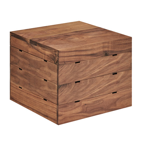 Cal-Mil 3628-10-78 12" Square Buffet Riser - 10"H, Walnut-cityfoodequipment.com