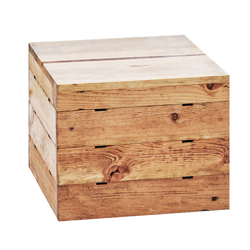 Cal-Mil 3628-10-99 12" Square Buffet Riser - 18"H, Reclaimed Wood-cityfoodequipment.com