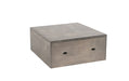 Cal-Mil 3628-4-110 12" Square Display Riser Crate - 4"H w/ Brackets Cutout, Pine Wood, Gray Wash-cityfoodequipment.com