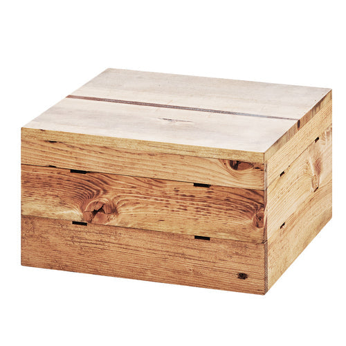 Cal-Mil 3628-7-99 12" Square Buffet Riser - 7"H, Reclaimed Wood-cityfoodequipment.com
