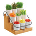 Cal-Mil 3638-60 Rectangular 9 Compartment Condiment Jar Display - Clear/Brown-cityfoodequipment.com