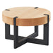 Cal-Mil 3642-9-71 9 1/2" Round Buffet Riser - 6"H, Maple/Black Metal-cityfoodequipment.com