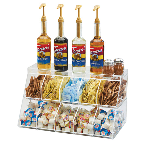Cal-Mil 3643-10 Condiment Station w/ (10) Sections - Plastic, Clear-cityfoodequipment.com
