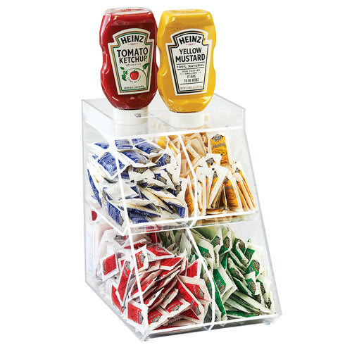 Cal-Mil 3643-4 Condiment Station w/ (4) Sections - Plastic, Clear-cityfoodequipment.com