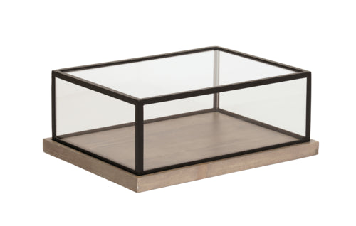 Cal-Mil 3648-1520-110ND Pastry Presentation Case w/ Lift-Off Lid - 20"W x 15"D x 8"H, Metal/Pine Wood-cityfoodequipment.com