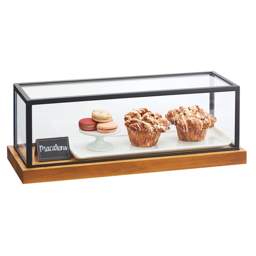 Cal-Mil 3648-822-99 Pastry Presentation Case w/ Lift Off Lid - 20"W x 8"D x 7 3/4"H, Metal/Reclaimed Wood-cityfoodequipment.com