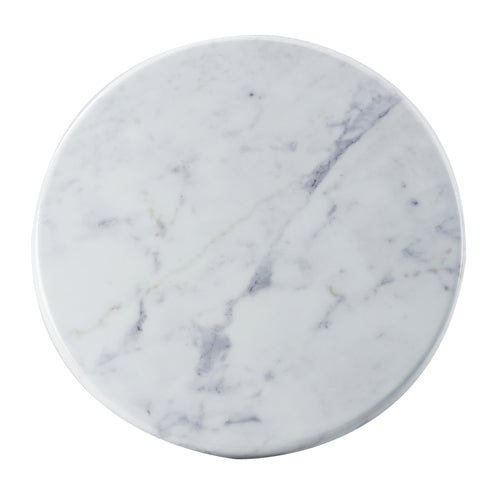 Cal-Mil 3656-15-81M 15" Round Display Tray - Melamine, Faux Carrara Marble-cityfoodequipment.com