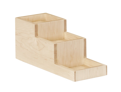 Cal-Mil 3665-71 3 Tier Bottle Display Riser - 4 1/2" x 14" x 6"H, Maple Wood, Beige-cityfoodequipment.com