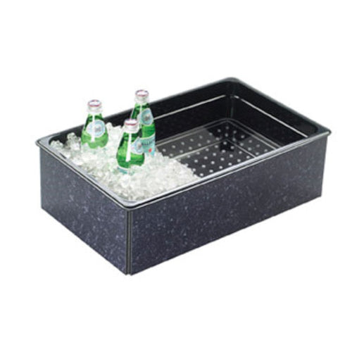 Cal-Mil 368-12-17 Rectangular Ice Housing - 20"L x 12"W x 6"H, Plastic, Black-cityfoodequipment.com