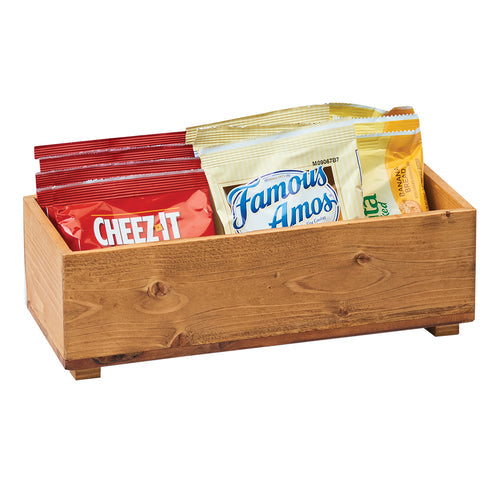 Cal-Mil 3682-125-99 Rectangular Stacking Display Bin - 12"W x 5"D x 3 1/4"H, Reclaimed Wood-cityfoodequipment.com