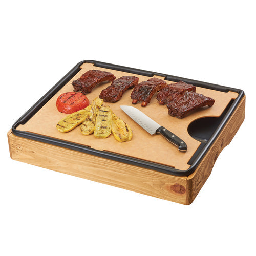 Cal-Mil 3683-99 Carving Station Board - 22 1/2" x 18 1/4", Reclaimed Wood-cityfoodequipment.com
