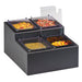 Cal-Mil 3687-13 Dipper Style Condiment Dispenser w/ (4) Compartments, Black-cityfoodequipment.com