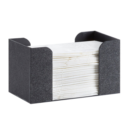 Cal-Mil 3693-13 Rectangular Napkin Holder - 9"L x 5"W x 5"H, Plastic, Black-cityfoodequipment.com