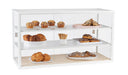 Cal-Mil 3695-15 3 Tier Pastry Display Case w/ Sliding Door - 42"L x 17"W x 23"H, Acrylic/White Metal-cityfoodequipment.com