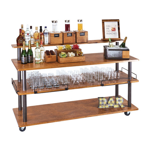 Cal-Mil 3698-4-84SHELF Top Shelf for Sierra U-Build Cart - 48"L x 8"W x 9"H, Wood/Bronze-cityfoodequipment.com