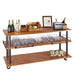 Cal-Mil 3698-6-84 Sierra Beverage Serving Cart w/ (3) Shelves - 72"W x 24"D x 44"H, Metal/Wood-cityfoodequipment.com
