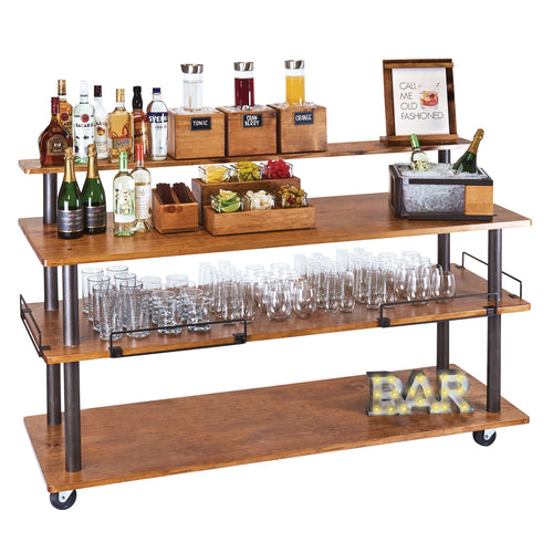 Cal-Mil 3698-6-84SHELF Top Shelf for Sierra U-Build Cart - 72"L x 8"W x 9"H, Wood/Bronze-cityfoodequipment.com
