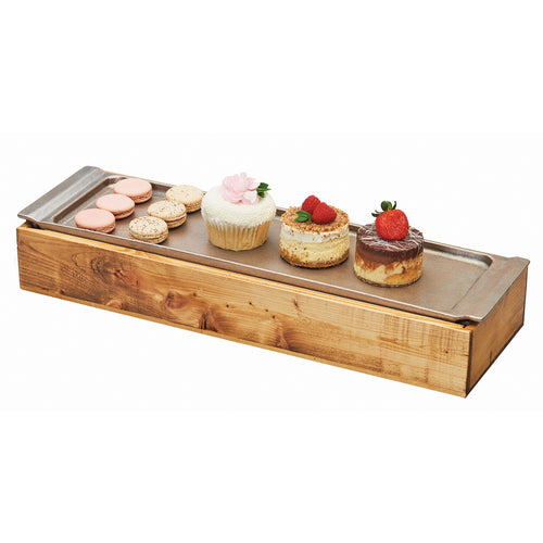 Cal-Mil 3699-623-99 Madera Cold Concept Base Cooling Tub - 23"L x 7 3/4"W x 3 1/2"H, Reclaimed Wood-cityfoodequipment.com