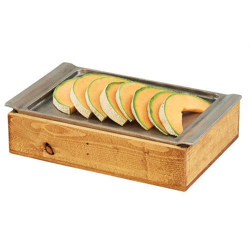 Cal-Mil 3699-915-99 Rectangular Cooling Tub - 14 1/2"L x 10 1/4"W x 3-1/2"H, Reclaimed Wood-cityfoodequipment.com