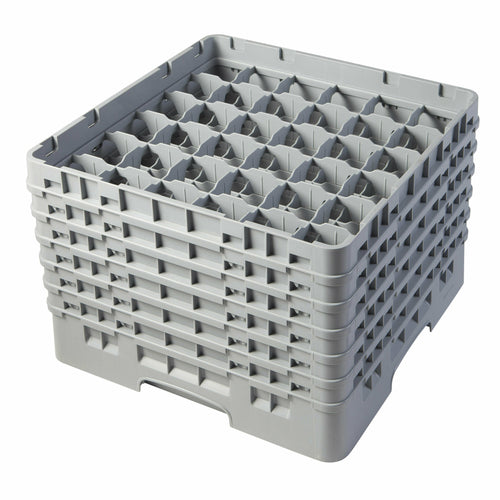 Cambro 36S1114151 Camrack™ Glass Rack w/ (36) Compartments - (6) Gray Extenders, Soft Gray-cityfoodequipment.com