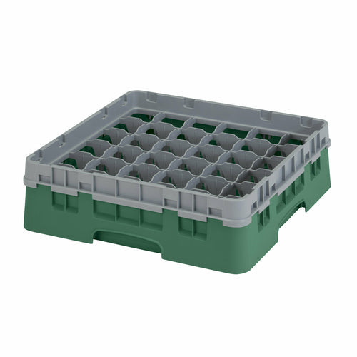 Cambro 36S318119 Camrack™ Glass Rack w/ (36) Compartments - (1) Gray Extender, Sherwood Green-cityfoodequipment.com