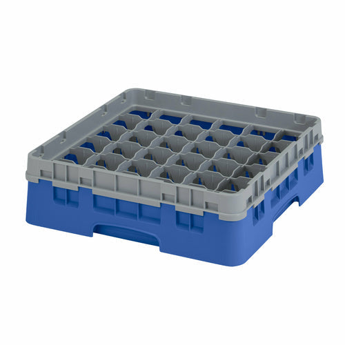 Cambro 36S318168 Camrack™ Glass Rack w/ (36) Compartments - (1) Gray Extender, Blue-cityfoodequipment.com