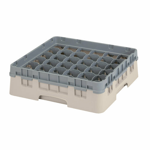 Cambro 36S318184 Camrack™ Glass Rack w/ (36) Compartments - (1) Gray Extender, Beige-cityfoodequipment.com