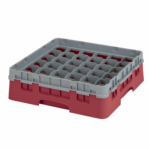 Cambro 36S318416 Camrack™ Glass Rack w/ (36) Compartments - (1) Gray Extender, Cranberry-cityfoodequipment.com