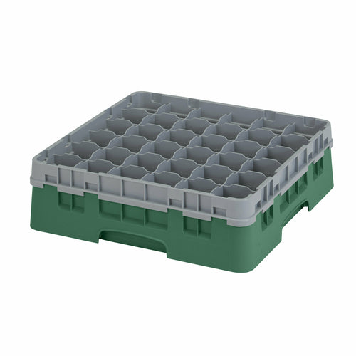 Cambro 36S418119 Camrack™ Glass Rack w/ (36) Compartments - (1) Gray Extender, Sherwood Green-cityfoodequipment.com